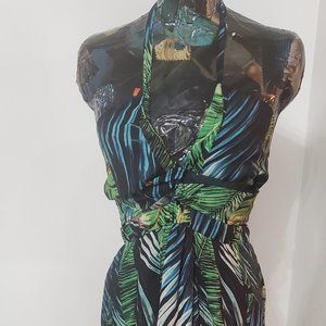 Large Green Jungle Print Dress